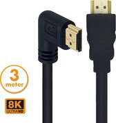 Drivv. HDMI Kabel 2.1 - Haaks - Ultra HD 8K - HDMI naar HDMI - 3 meter - Zwart