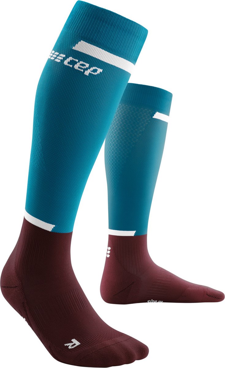 CEP - Compressiekousen The Run - Petrol/Rood - Geslacht: Vrouw, Kuitomtrek (centimeter): 25 - 31 cm
