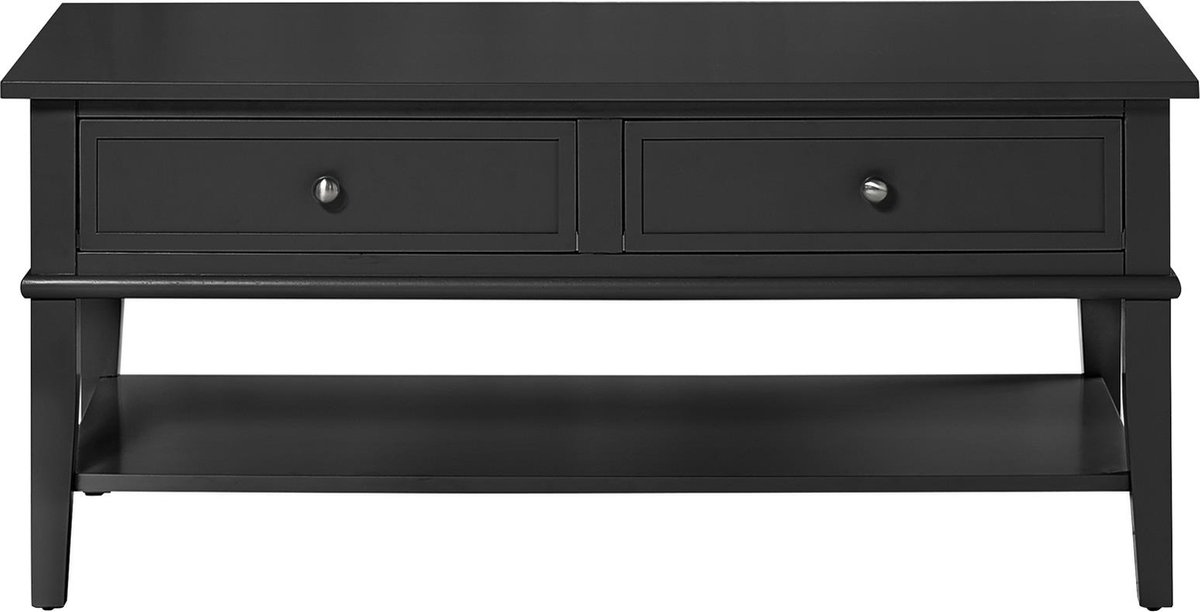 Notio Living Franklin Salontafel met 2 Lades en Open Legplank - Zwart - 103 cm
