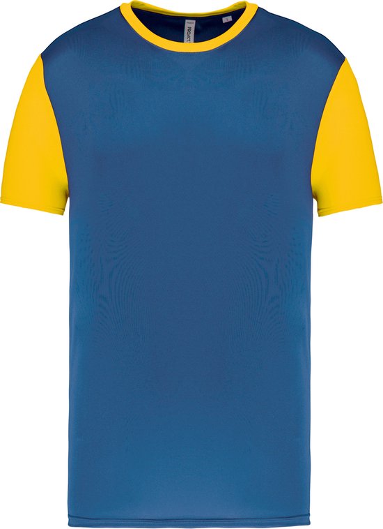 Tweekleurig herenshirt jersey met korte mouwen 'Proact' Royal Blue/Yellow - S