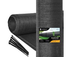 Springos Zichtbreeknet - Zichtdoek - Privacynet - Schaduwdoek - Rol 1,5 x 10 m - 95 % Schaduw - 185g/m² - Antraciet