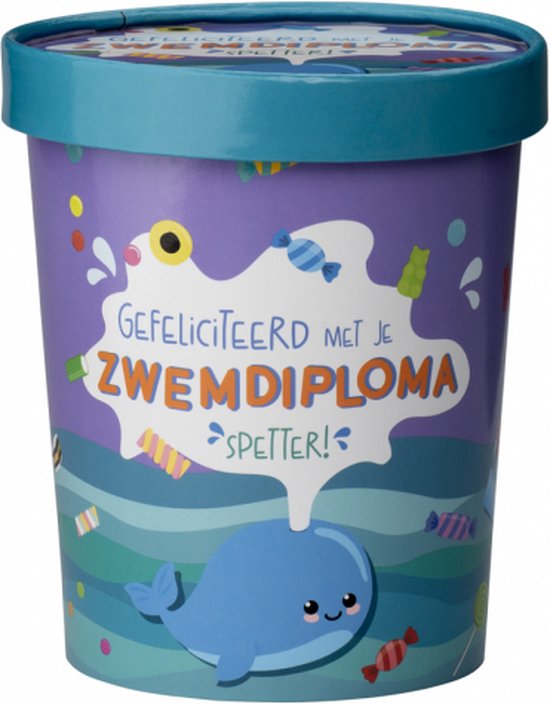 Zwemdiploma cadeau - Snoeppot