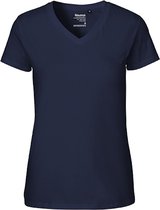 Ladies´ V-Neck T-Shirt met korte mouwen Navy - L