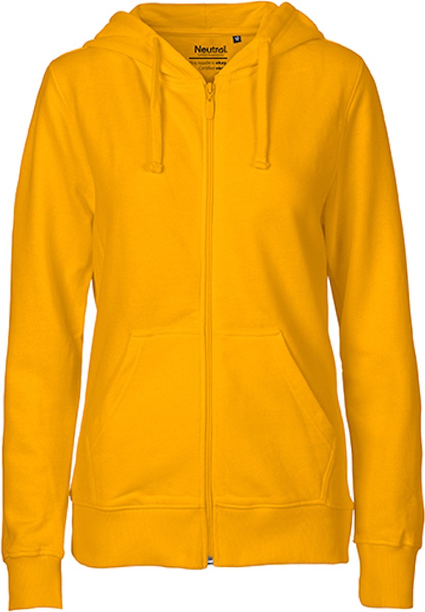 Fairtrade Ladies Zip Hoodie met capuchon Geel