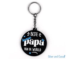 SilverAndCoco - Bonus Papa Vaderdag Verjaardag Cadeau Kind / Sinterklaas Schoen Cadeau 2D Sleutelhanger Auto Huis / Key Chain / Sleutel Ring Sleutels - Vader / Dad / Beste Bonus Papa