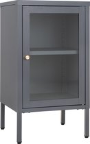 Knock - Vitrinekast - grijs - staal - 1 glasdeur - 35x70x38cm