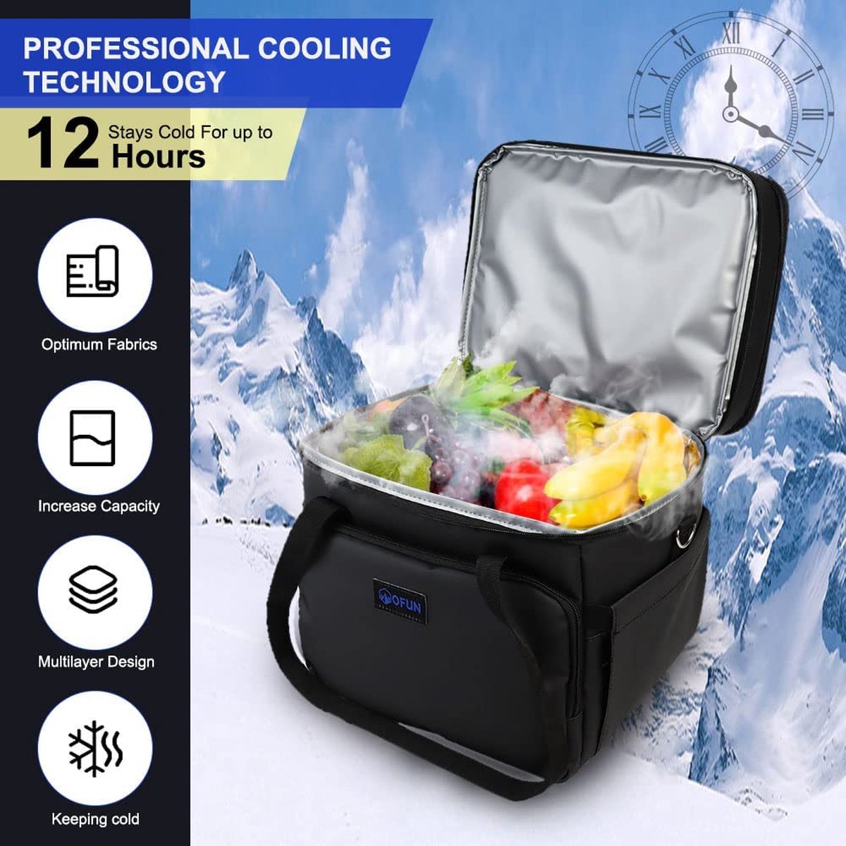 Deluxe Dubbel Compartiment Geïsoleerde Lunch Koeler Opbergtas Voor Voedselbehoud