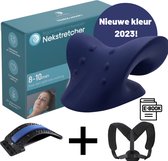 NEW2075 improve your wellness - massageapparaten - backstretcher-Nekstretcher-rug corrector-zwart-Body Package-donker blauw