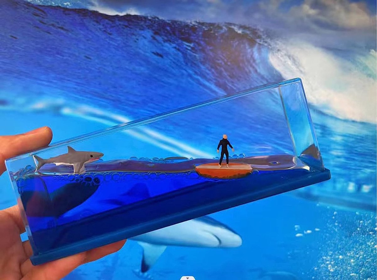 Insubmersible Surf Boy Wave Bateau Fluide Jouet dans une Boîte Bouteille  Décorations