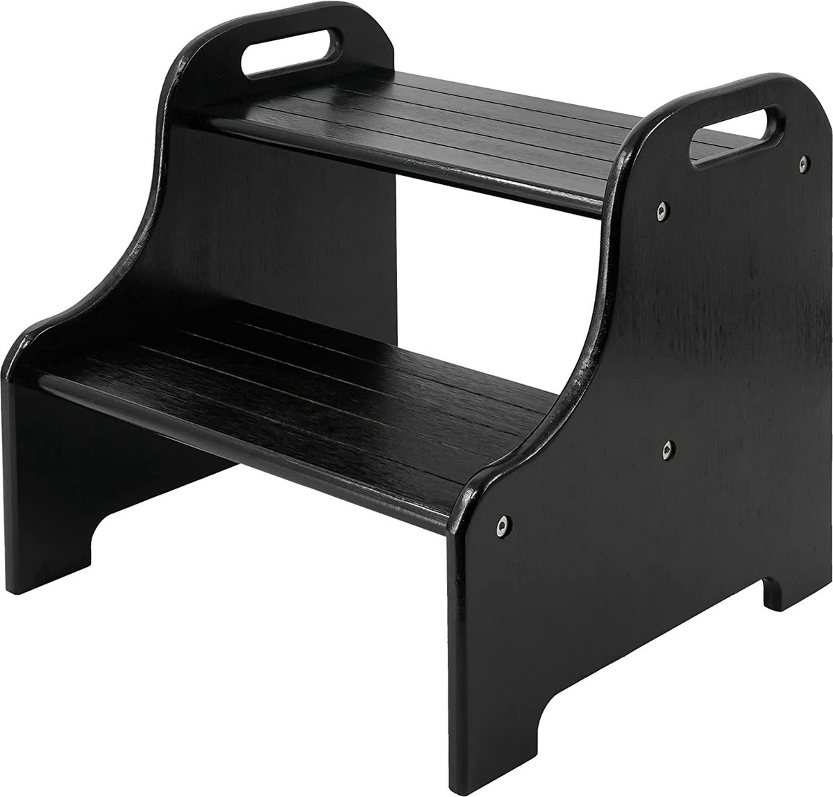 Goedkoopste VaeFae Bamboe 2-staps kruk met antislip trede en 2 uitgesneden handgrepen (zwart
