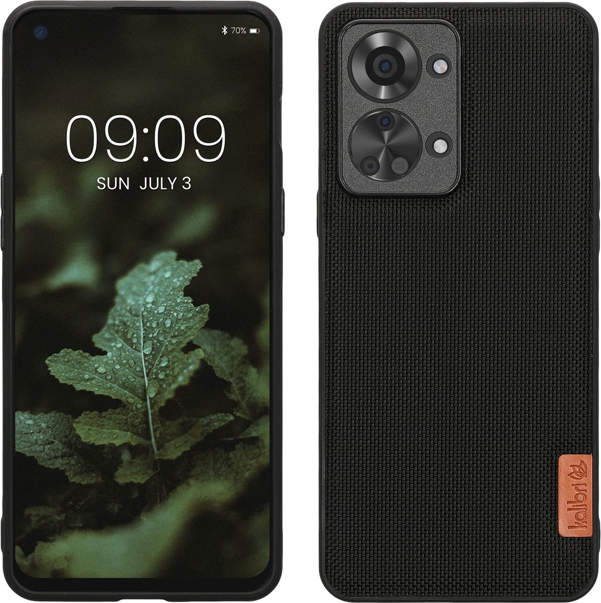 kalibri telefoonhoesje van kunststof - Hardcase compatibel met OnePlus Nord 2T 5G - Met TPU bumper - In zwart