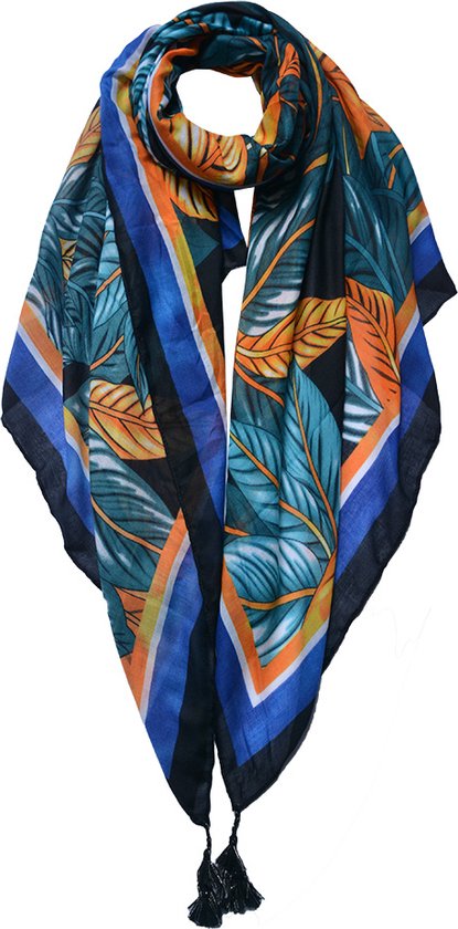 Juleeze Sjaal Dames Print 90x180 cm Oranje Shawl Dames