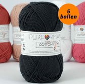 Cotton eight haakkatoen donker grijs (1200) - 5 bollen van 1 kleur