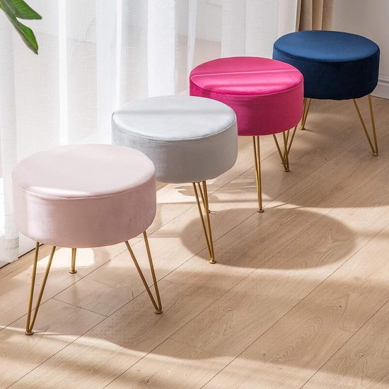 Vanity Kruk Stoel voor Make-up Kamer, Fluwelen Kaptafel Kruk, Accent Stoel voor Slaapkamer met Metalen Poten, Make-up Vanity Stoel Bank Vrijetijdsfauteuil voor Woonkamer,Oranje