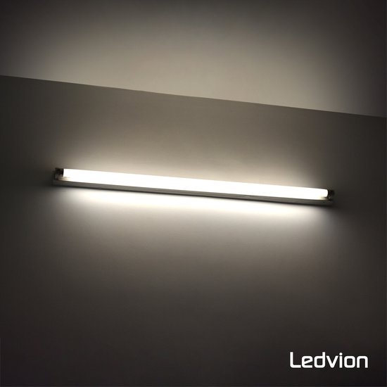 Ledvion LED TL buis 120CM, 18W, 4000K, 185lm/W, Energielabel B, 60% energiekostenbesparing, Lichtopbrengst 3300 L, 75.000 uur, Incl. LED starter, Geschikt voor LED armaturen, chips - LEDVION