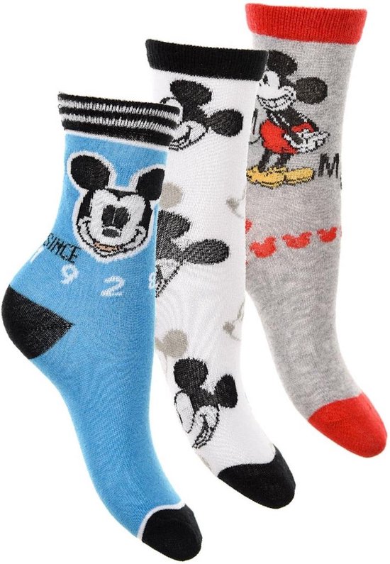 Mickey Mouse - chaussettes Mickey Mouse - 3 paires - taille 31/34