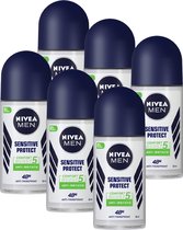 Bol.com NIVEA MEN Sensitive Protect - 6 x 50 ml - Voordeelverpakking - Deodorant Roller aanbieding