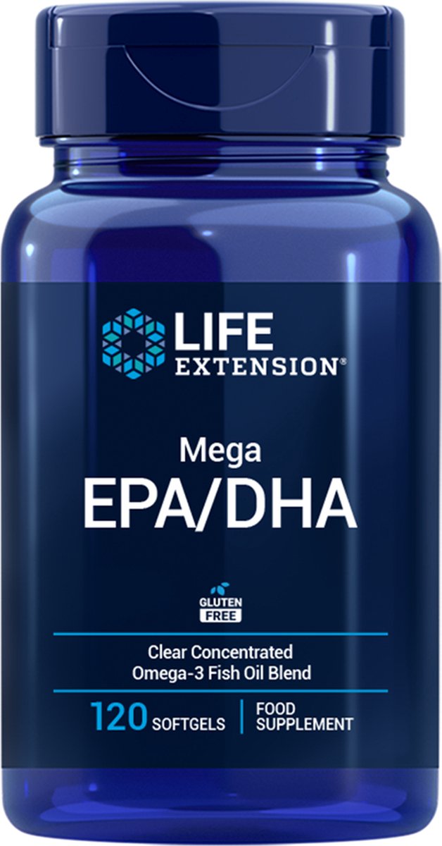Life Extension - Mega EPA/DHA - Visolie - 720 mg EPA + 480 mg DHA per dagdosering - 120 Softgels - Gemaakt van Duurzaam gevangen Vis in de Stille Oceaan - Voedingssupplementen