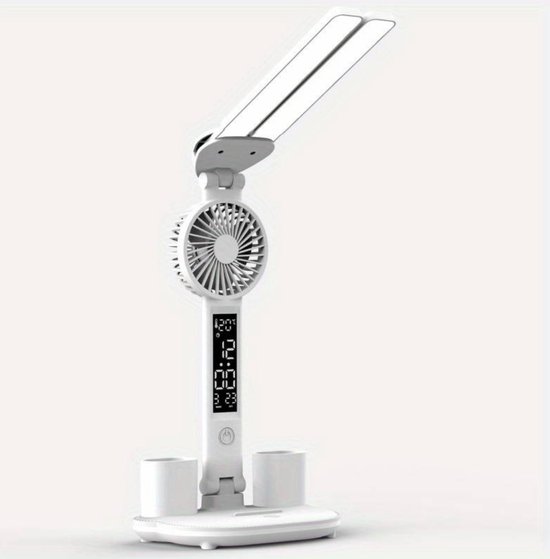 Bahibah - Bureaulamp - verstelbaar - tafellamp - opvouwbaar bureauventilator - LED - dimbaar - USB aansluiting - leeslamp - telefoonhouder
