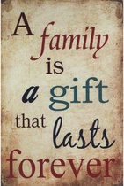 Wandbord Teksten - A Family Is A Gift That Lasts Forever
