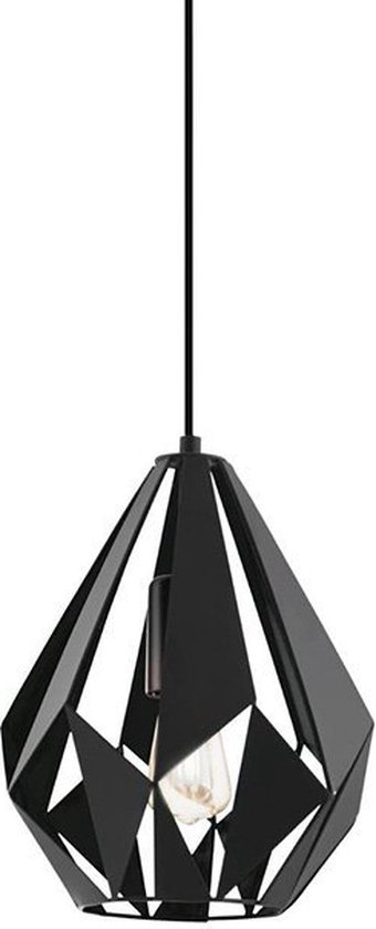 Lampe suspendue Carlton 1 lumière 20,5cm noire - Moderne - Eglo