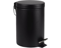 BRASQ Pedaalemmer 12 Liter - Zwart - PB112 - Prullenbak met uitneembare Pedaalemmer - Prullenbak - Vuilnisbak - Vuilbak - Afvalbak - Badkamer of toilet BRASQ Pedaalemmer 12 Liter - Zwart - PB112 - Prullenbak met uitneembare Pedaalemmer - Prullenbak - Vuilnisbak - Vuilbak - Afvalbak - Badkamer of toilet