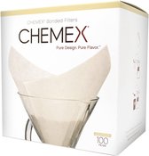 Filtres Chemex carrés blancs pré-pliés 6-8-10 tasses - 100 pièces