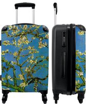 NoBoringSuitcases.com - Grote Van Gogh Amandelbloesem reiskoffer met 4 wielen - Ruimbagage koffer groot 20 kg - Cadeau vrouwen origineel - Rolkoffer bloemen 60 liter - Suitcase large - Valiezen op wieltjes volwassenen - Rolkoffer meisjes en dames