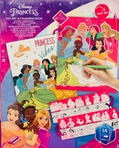 Disney Princess - Kleurboek met vilt - Knutselen voor meisjes - Knutselen voor jongens - Vilt kleurboek, 28 kleurplaten met al jouw Disney prinsessen