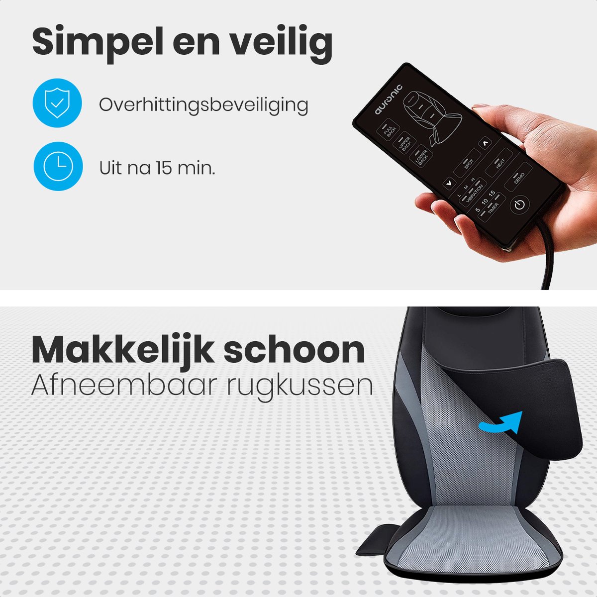 Auronic Shiatsu Massagekussen - Massagestoel thumbnail 6