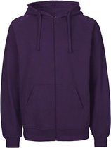 Fairtrade Men's Zip Hoodie met capuchon Purple - XL