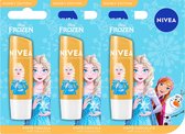 Nivea Disney Frozen Prinses Elsa White Chocolate Lippenbalsem - 3 x 5.5 ml - Lipbalsem Kinderen