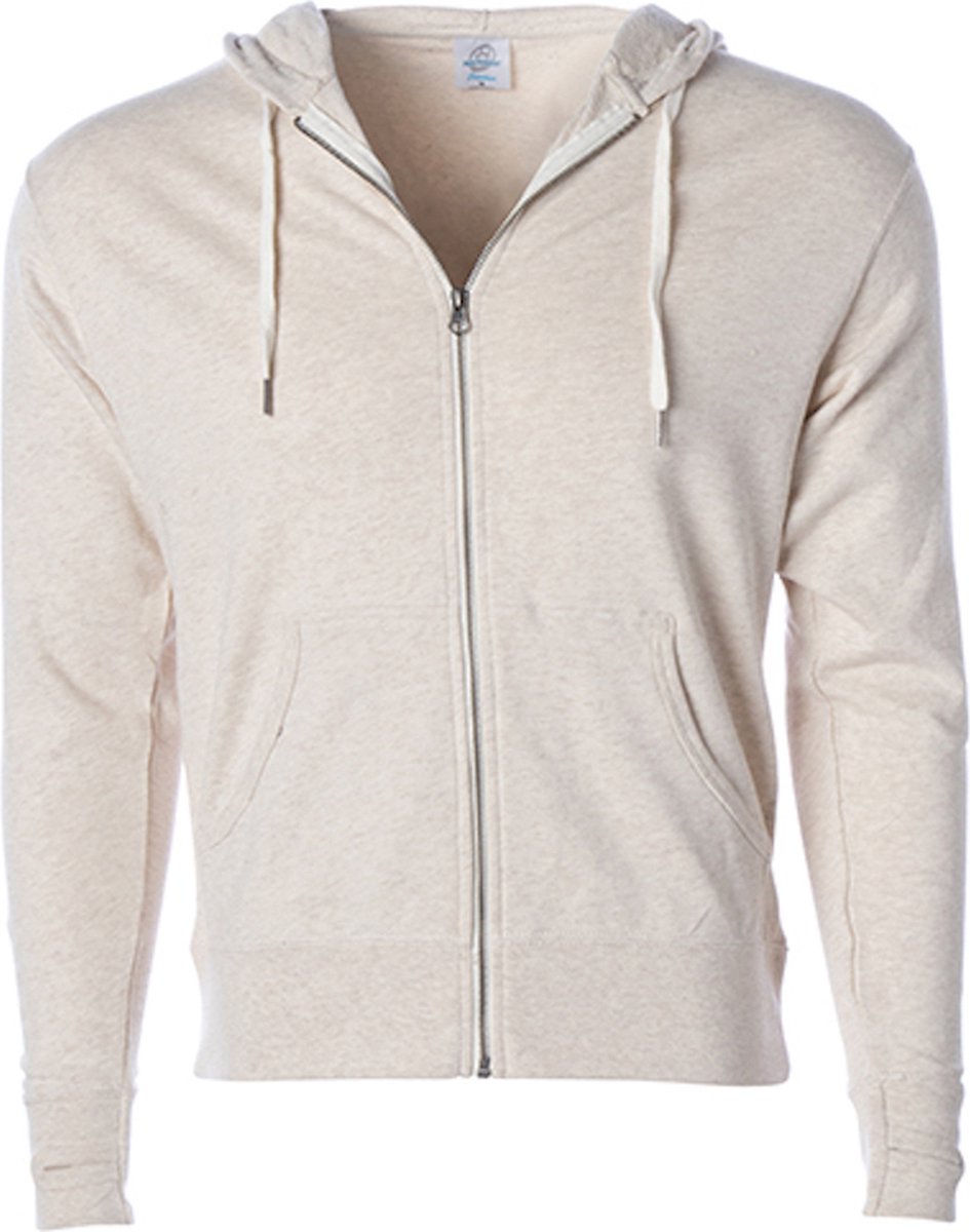 Unisex Zipped Hoodie 'French Terry' met capuchon Oatmeal Heather - S