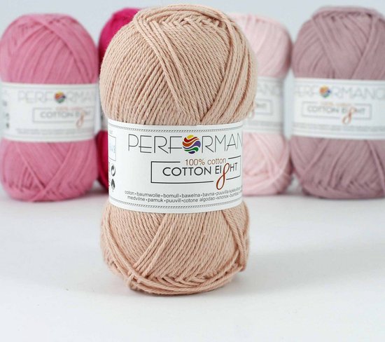 Cotton huit crochet coton vieux rose clair (1160) - 5 pelotes de 1 couleur