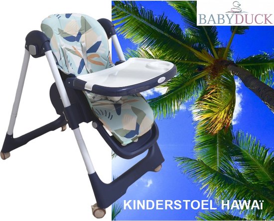Verstelbare kinderstoel | BDK-HIGH CHAIR-HAWAÏ | kinderzetel - Inklapbare Eetstoel - Afneembare plaat - Verstelbaar Baby Stoel