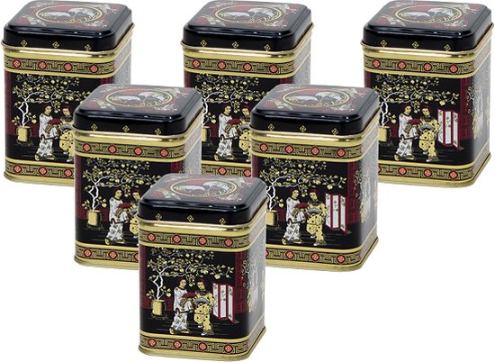 Theeblik - Kruidenblik - Bewaarblik - Black Jap - 50 gram - 6 stuks