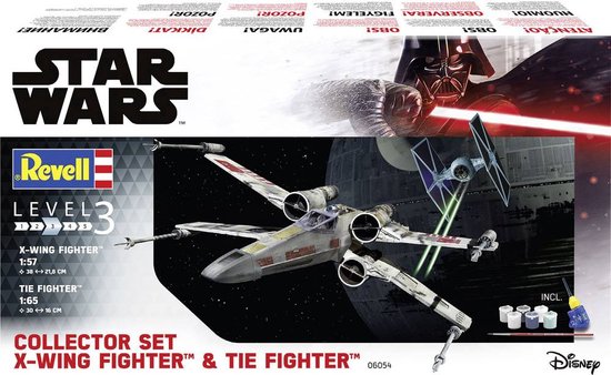 1:57 & 1:65 Revell 06054 Collector Set X-Wing Fighter + TIE Fighter - Gift Set Plastic Modelbouwpakket