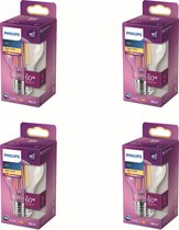 Philips LED Lampen E27 - 60W - Warmwit Licht - Niet Dimbaar - 4 Stuks - Bespaar op je Energiekosten - Voordeelverpakking