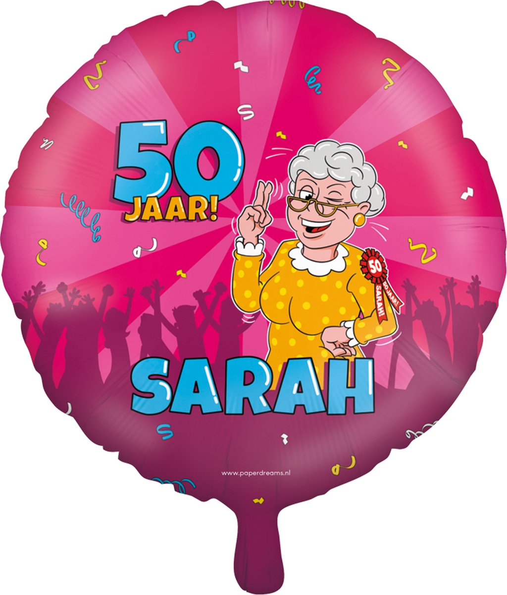 Foil balloons - Sarah cartoon