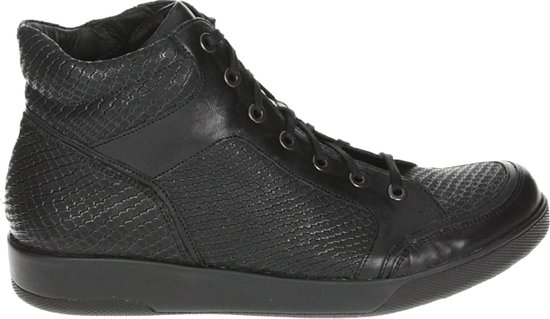 Durea 9626 E - VeterlaarzenHoge sneakersDames sneakersDames veterschoenenHalf-hoge schoenen - Kleur: Zwart - Maat: 37.5