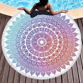 Mandala strandhanddoek, rond, kwastje, ronde strandhanddoek, geschikt voor strand, yogamatten, sjaal, wandtapijt, 150 cm
