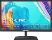 AntteQ F2145M 22 inch zakelijke computermonitor, FHD 1080p 75Hz desktopmonitor, HDMI VGA-poorten, LED pc-monitor, zwart