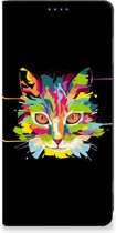 Smartphone Hoesje Motorola Moto G53 Wallet Case Leuke Verjaardagscadeaus Cat Color