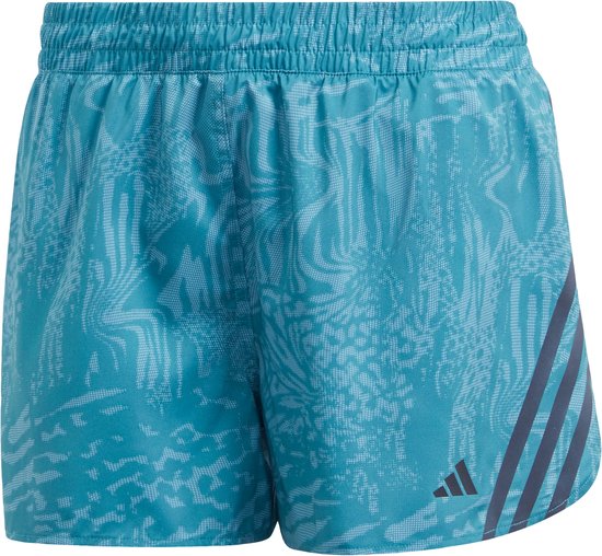 adidas Performance Run Icons 3-Stripes Allover Print Hardloopshort - Dames - Turquoise- S 4