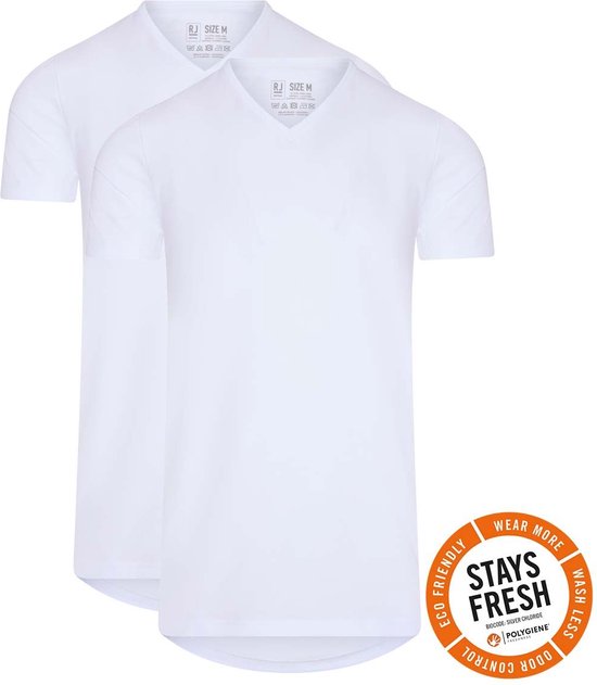 RJ Bodywear Everyday Venlo T-shirt (2-pack) - heren T-shirt met V-hals - wit - Maat: