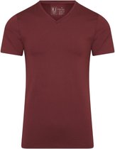 RJ Bodywear Pure Color T-shirt (1-pack) - heren T-shirt met V-hals - port - Maat: S