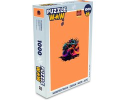 Puzzel Monster truck - Design - Neon - Auto - Legpuzzel - Puzzel 1000 stukjes volwassenen
