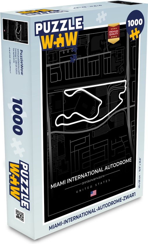 Foto: Puzzel racebaan verenigde staten formule 1 miami international autodrome circuit zwart legpuzzel puzzel 1000 stukjes volwassenen