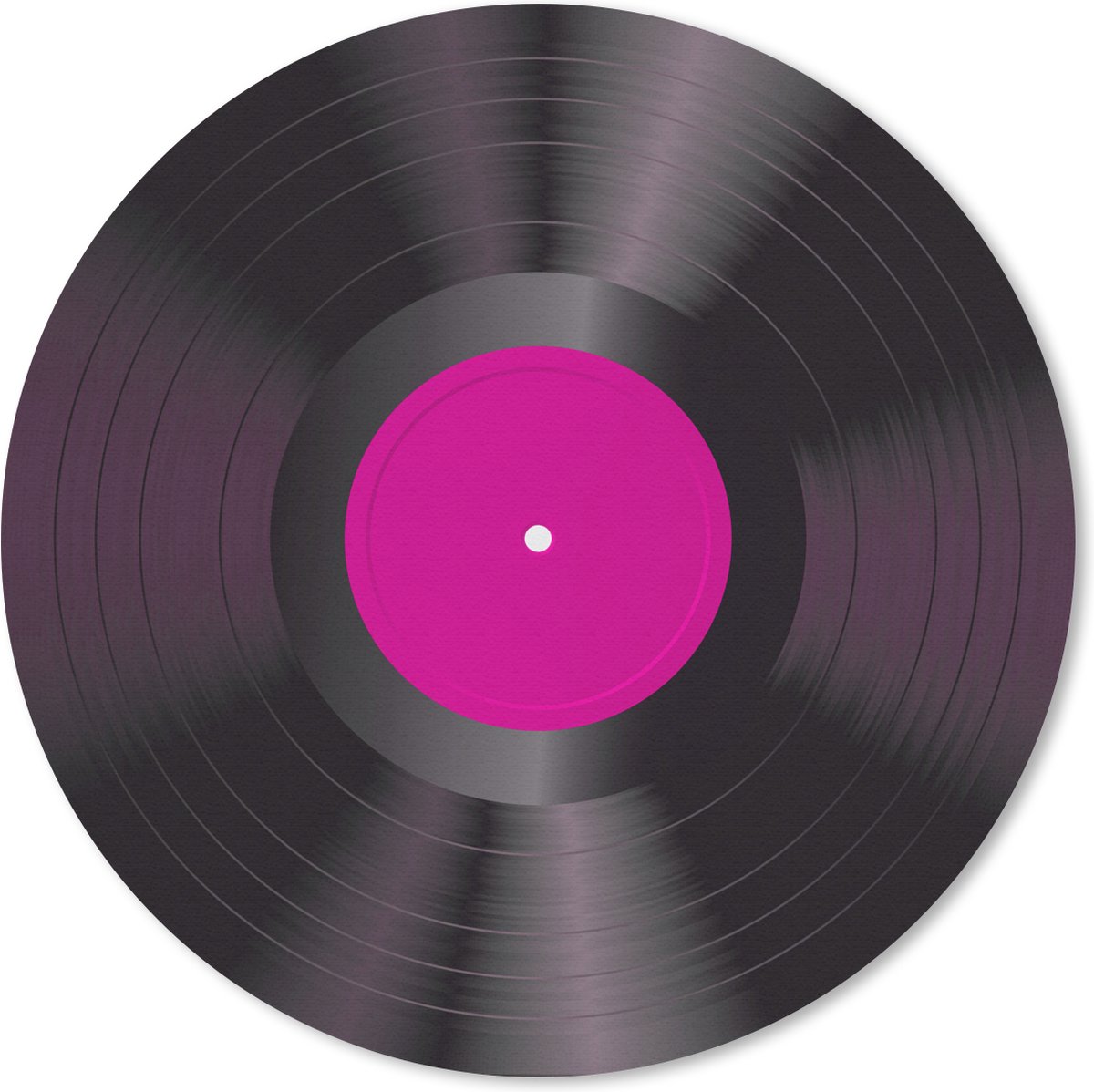 Muismat rond 40x40 cm - Mousepad Vintage - LP - Roze - Vinyl platen - Ronde muismatten