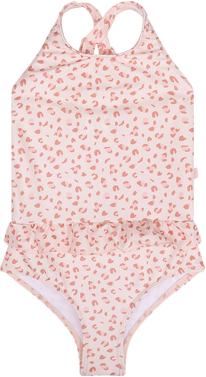 Swim Essentials | Oudroze Panterprint Meisjes UV Badpak – Maat 110/116